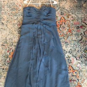 Steel blue bridesmaid dress